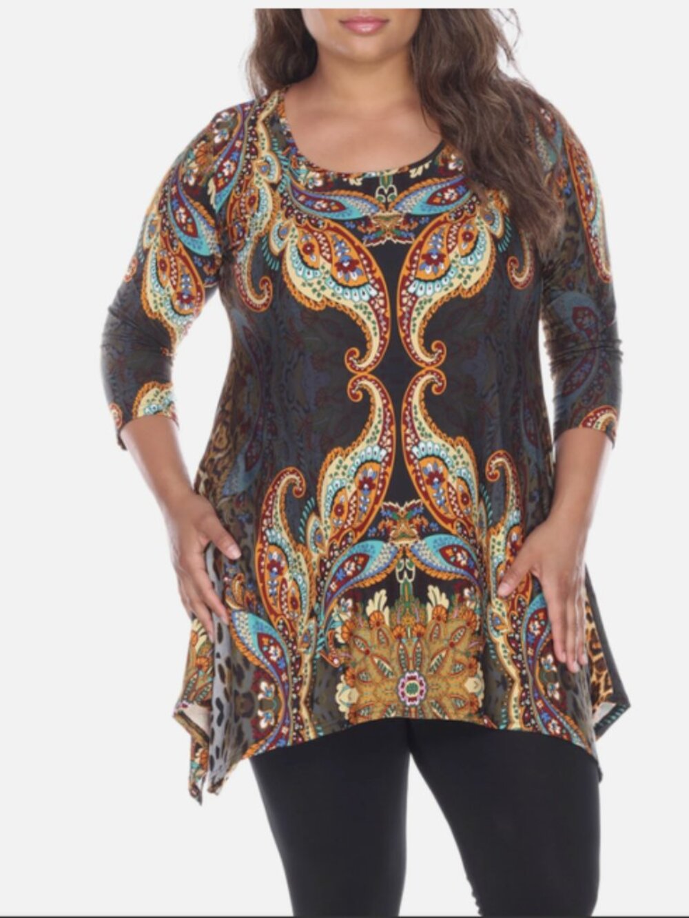 White Mark Plus Marlene Tunic Top, 4X NWT